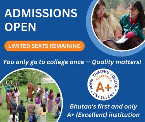 UPDATE: Limited Seats! Admissions... - Royal Thimphu College