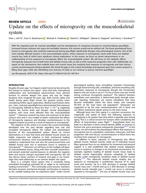 Update on the effects of microgravity on the musculoskeletal system ... - muktibox.com