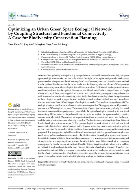Urban biodiversity conservation: A framework for ecological network ... - wintechmobiles.com