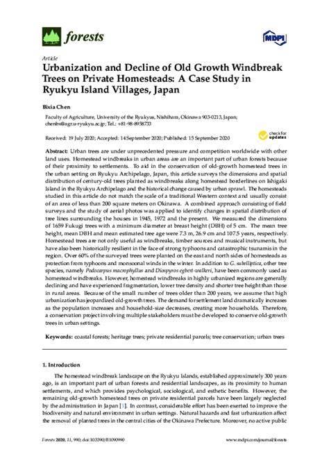 Urbanization and Decline of Old Growth Windbreak Trees on Private ... - raincitystudios.com