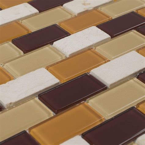 URBN Golden Caramel Glass Mosaic Tile - Iridescent Recycled Glass ... - balustradellc