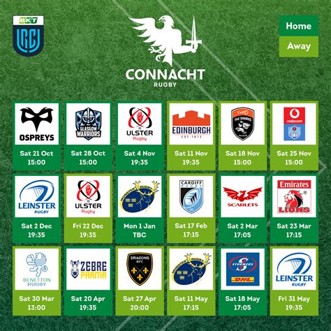 URC Fixtures confirmed 28th July 2024 - Connacht Rugby