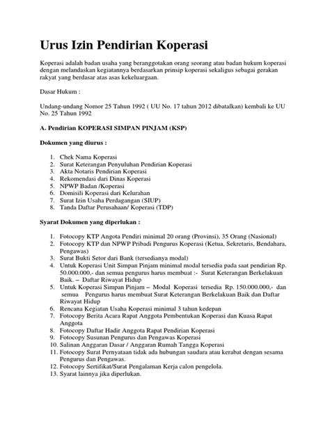 Urus Izin Pendirian Koperasi Simpan Pinjam - balustradellc