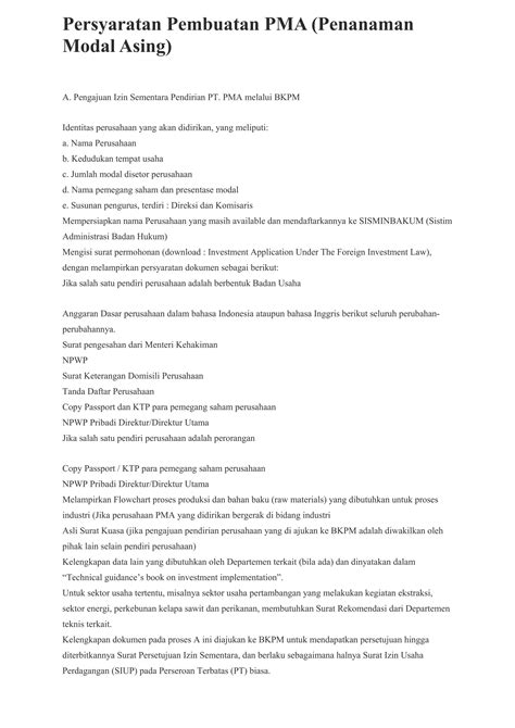 Urus Izin Prinsip Penanaman Modal Asing (PMA) BKPM - balustradellc