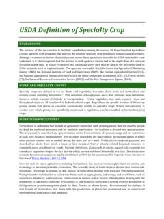 US A efinition of Specialty rop - Agricultural Marketing …