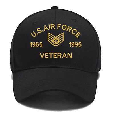 US Air Force Hat Cap Black White Fitted Stretch Embroidered …