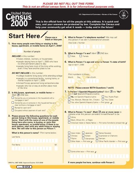 US Census 2000 Short Form