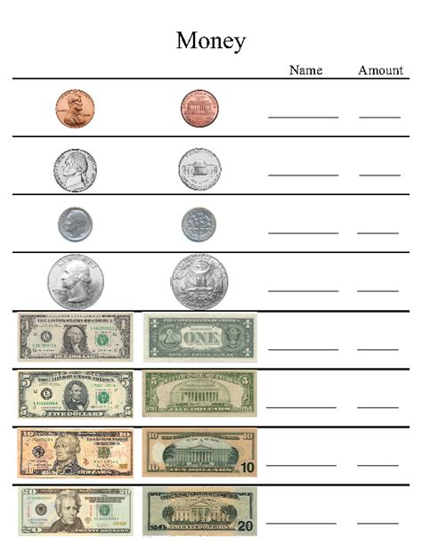 US Money Worksheet Learning Activitys Pinterest