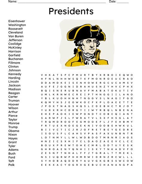 US PRESIDENTS Word Search WordMint
