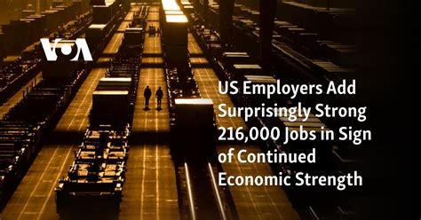 US employers add a surprisingly strong 216,000 jobs in a sign of continued economic strength