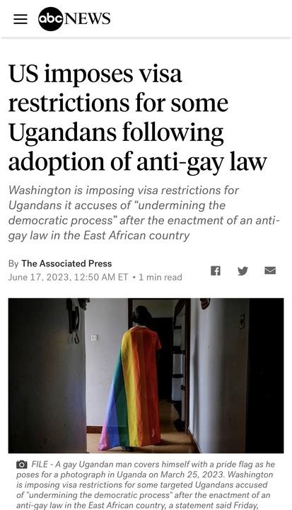 US imposes visa restrictions for some Ugandans following adoption of anti-gay law