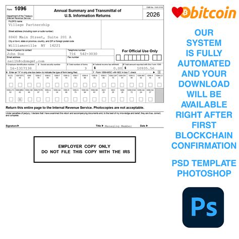 USA 1096 Form Template ALL PSD TEMPLATES