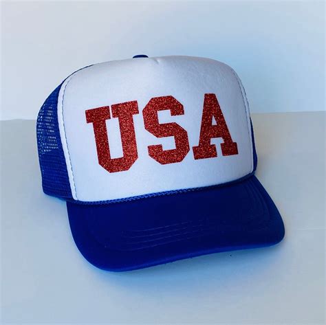 USA Tracker Hat Red White and Blue Foam Front Trucker Hat