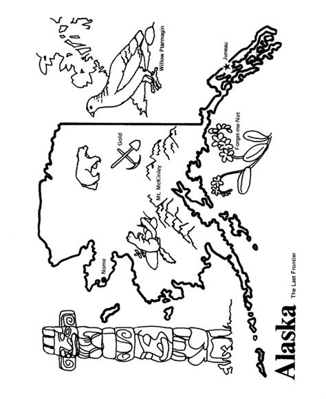 USAPrintables Alaska State outline map 3 State of Alaska Coloring Pages