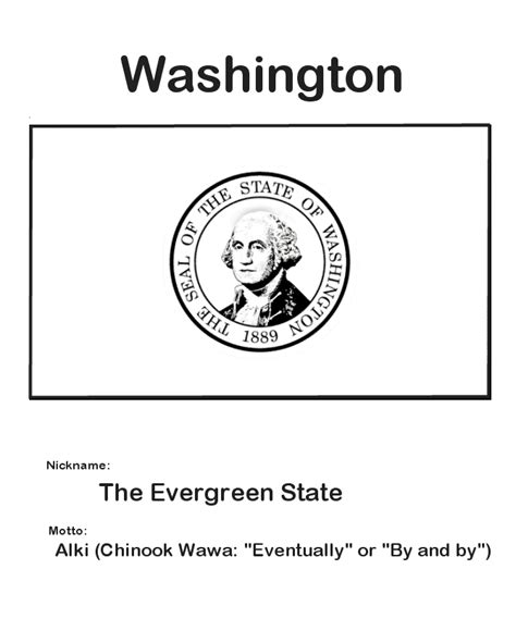 USAPrintables Washington State Flag State of Washington Coloring Pages