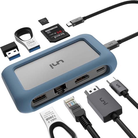 USB C Hub, uni USB Type C 8 in 1 Hub with Detachable Connector, 4K HDMI ...