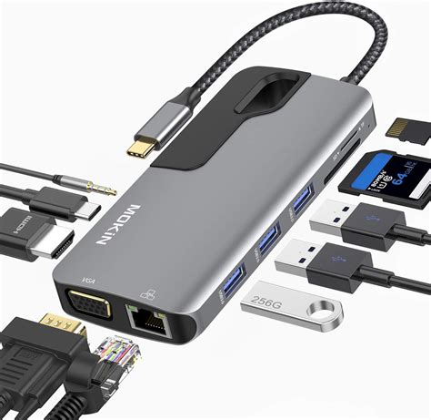 USB C Multiport Adapter, 10 IN 1 MacBook Pro Adapter USB C Hub …