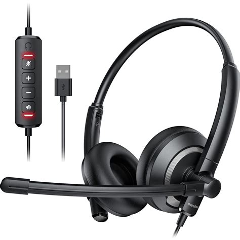 USB Headset with Noise Cancelling Microphone & Mic … - balustradellc