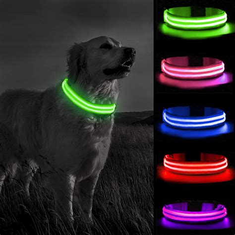 USB Rechargeable LED Pet Dog Collar Flashing Luminous …