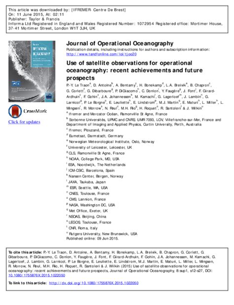 Use of satellite observations for operational oceanography: recent ... - raincitystudios.com