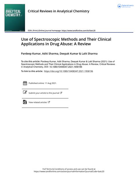 Use of Spectroscopic Methods and Their Clinical Applications in Drug ... - wintechmobiles.com