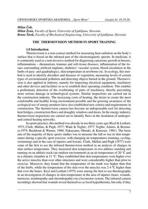 USE OF THE THERMOVISION METHOD IN SPORT TRAINING