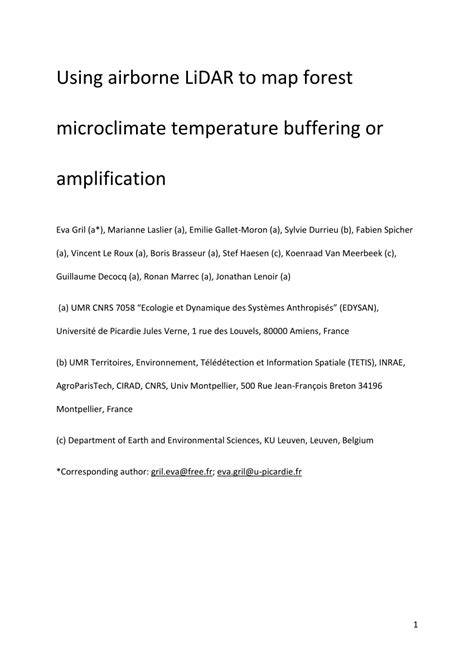 Using airborne LiDAR to map forest microclimate temperature … - raincitystudios.com