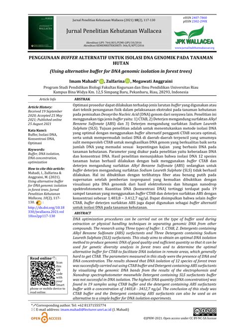 Using alternative buffer for DNA genomic isolation in forest trees - muktibox.com