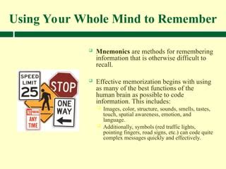 Using Mnemonics for Memorization: Techniques to Remember Information ... - balustradellc