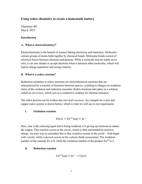 Using redox chemistry to create a homemade battery - wintechmobiles.com
