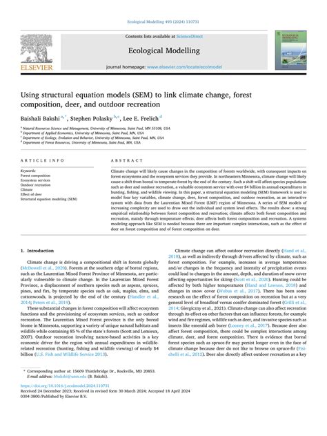 Using structural equation models (SEM) to link climate change, forest ... - wintechmobiles.com