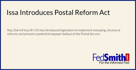 USPS Statement on Legislation Introduced by Rep. Darrell Issa