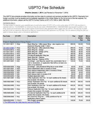 USPTO fee schedule - United States Patent and … - balustradellc