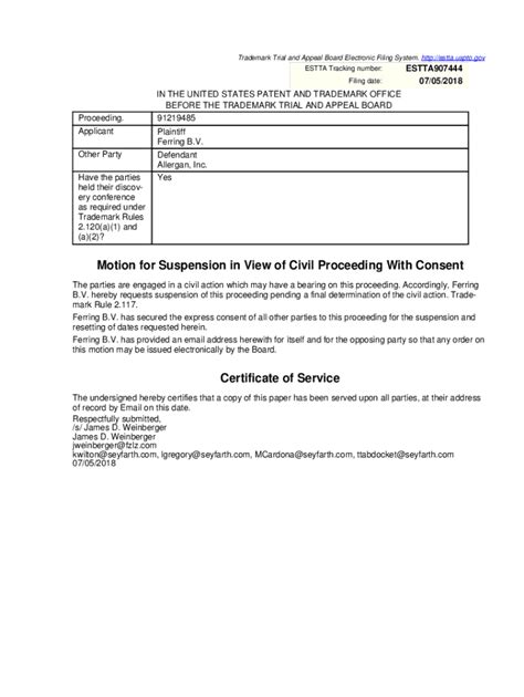 USPTO TTABVUE. Proceeding Number 91251145