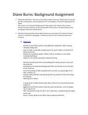 UTF-8''Diane Burns background assignment 1 .pdf - Diane...