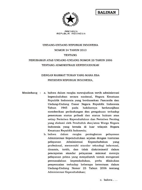 UU No. 24 Tahun 2013 - JDIH BPK RI - balustradellc