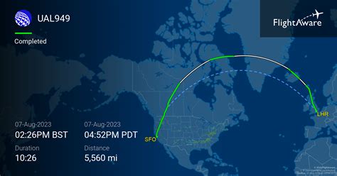 Track United (UA) #949 flight from London Heathrow to San Francisco Int'l Flight status, tracking, and historical data for United 949 (UA949/UAL949) 29-Feb-2024 (LHR / EGLL-KSFO) including scheduled, estimated, and actual departure and arrival times.
