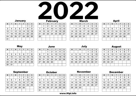 Uah 2022 Calendar