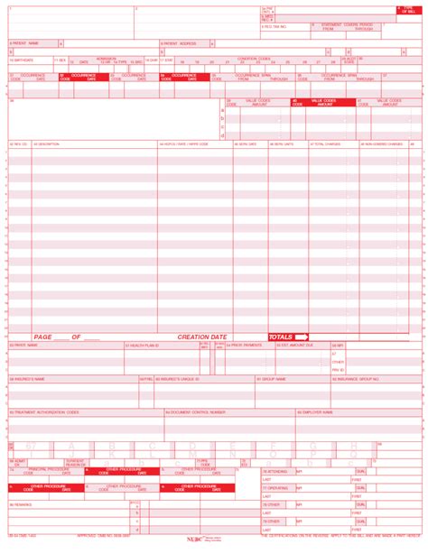 Ub 04 Billing Claim Form Paper Forms Free Priority Shipping Fiachra Forms Charting Solutions