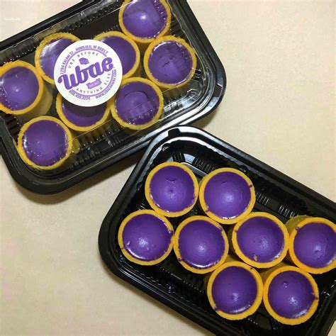 Ubae. Preheat oven to 350 °F. Cut out parchment paper to line each cake pan. In a mixing bowl, whisk together the egg yolks, ube puree, coconut cream, and ube extract. Pour the sugar and salt and whisk until they dissolve. Carefully pour in the carbonated water and whisk until incorporated. 