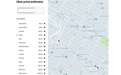 Uber fares to North Durkee Hill Lane