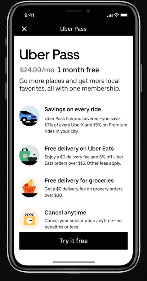 Uber monthly pass. Down Small. Uber Pass is a monthly membership. This means that it is valid for one month and will be automatically renewed for RD$499. You can cancel at any time. ¹ $0 delivery fee applies to up to 30 orders over RD $499. Other charges not covered by Uber Pass benefits will continue to apply to your orders in the Uber Eats app. 