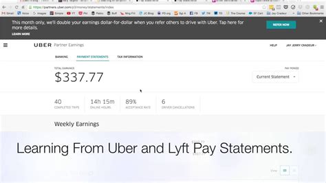 To review earnings for a specific day: Use the link below to go to your Earnings, or tap the dollar amount at the top of your app’s home screen. Tap ‘See all activity.’. Use the left and right arrows to view different weeks. Scroll to see history for each day of the week. Tap on a specific ride or bonus to view details.