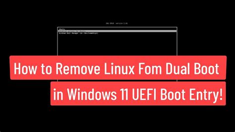 Ubuntu remove efi boot entry.  Whether you&rsquo;re dual-booting Linux with Win...