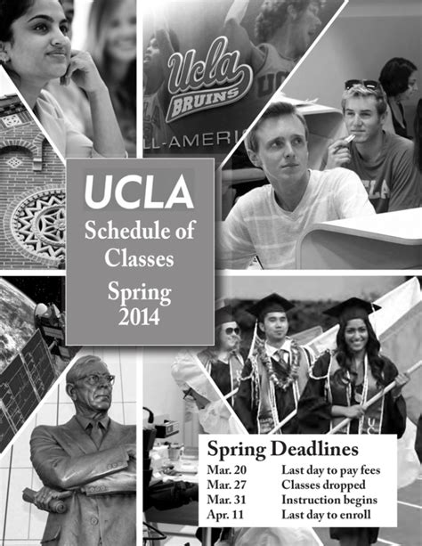 Ucla spring quarter schedule. Spring Break - March 27 - 31 Cesar Chavez Holiday (administrative offices closed) - March 31 Administrative Makeup Monday (Monday classes meet) - April 25 (Tuesday) 