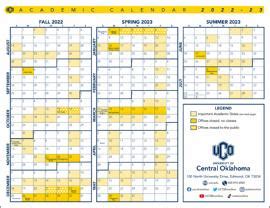 Uco academic calendar. Central Authentication Services. This is a University of Central Oklahoma computer system. UCO computer systems are provided for the processing of Official university information only. All data contained on UCO computer systems is owned by the University of Central Oklahoma, and may be monitored, intercepted, recorded, read, copied, or captured ... 