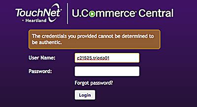 Ucommerce touchnet login. TouchNet u.commerce 8 - Central Login 