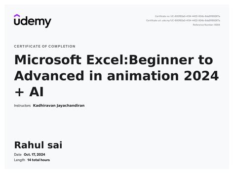 Udemy excel certification.  Compare course options to find what fits your goal...