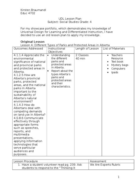 Udl Lesson Plan PDF Lesson Plan Educational Assessment
