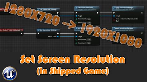 Ue4 get screen resolution. 26.  I&rsquo;m sure this is because I used Get Viewport Size no...
